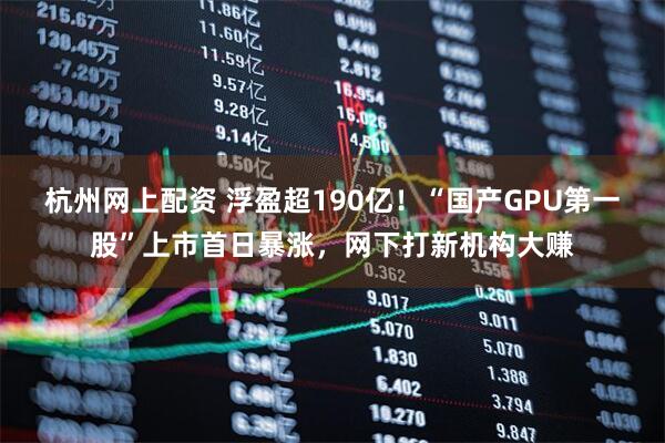 杭州网上配资 浮盈超190亿！“国产GPU第一股”上市首日暴涨，网下打新机构大赚